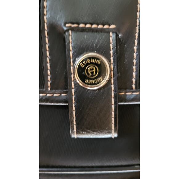 Etienne Aigner Black Shoulder Handbag with Front Pocket Design 80s - Picture 8 of 16